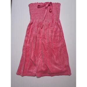 Y2K Juicy Couture Velour Dress Medium Pink Strapless Vtg